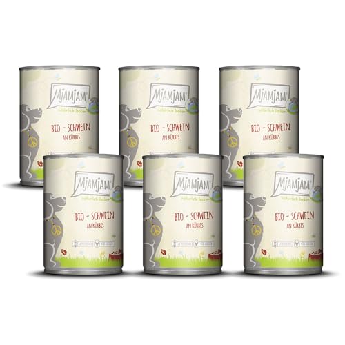 Produktbild von Mjamjam BIO Schwein an Kürbis Hundenassfutter - 6 x 400 g