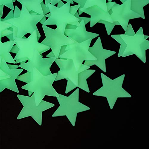 Toddmomy 101 peças que brilham no escuro estrelas para teto, estrelas brilhantes e lua, adesivos de