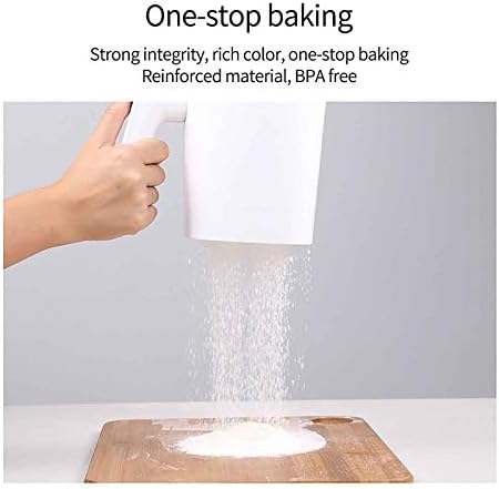 Dnieheic Electric Flour Sieve, 1L Battery Operated Flour Sifter for Baking, Handheld Cooking Baking Tool with Stainless-Steel Mesh for Rice, Flour, Pasta,Kitchen Utensil