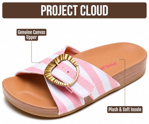 Image of Project Cloud Girls Sandals - Adjustable Buckle Girls Slides with Plush and Soft Insole Kids Sandals - Non-Slip and Lightweight Slides for Kids
