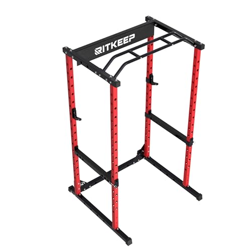 RitKeep Power Cage Power Rack RMAX-2250 Home Gym Weightlifting Squat Rack, 1200LB Capacity Multi-Functional Strength Training Cage with Pull-Up Bar, J-Hooks & Safety Bars - Thumbnail 7