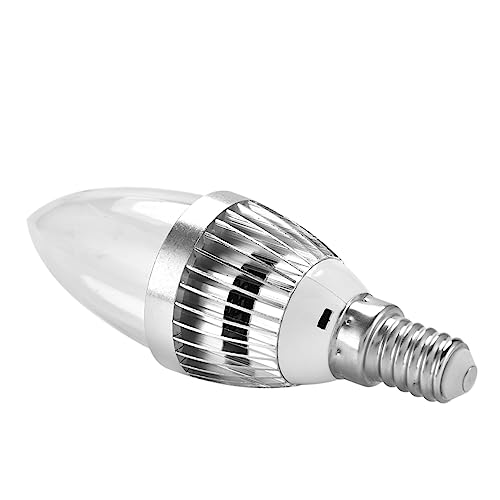 Marhynchus RGB Candle Light, RGB Candle Light, E14/E12 3W RGB LED Color Changing Candle Light Lamp Colorful Bulb and Remote Control Kit with, Pedestal Sinks (E14 transparent cover)