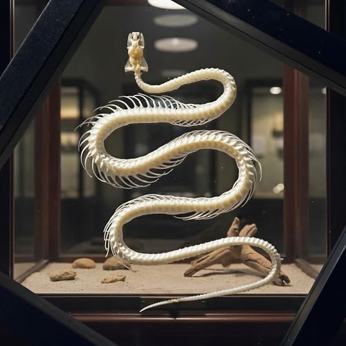 Image of Taxidermy Real Animals Skull Decor - Model Animals Bones Specimen,Taxidermy Supplies for Science Education,Collection (Snake Skeleton)