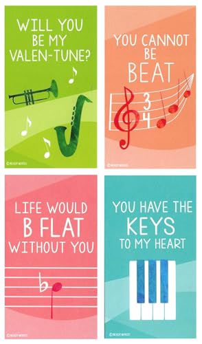 Cartes Saint-Valentin piano Nerdy Words pour les échanges en classe