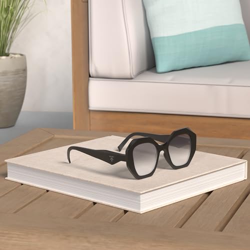 Prada PR 16WS 1AB5D1 Black Plastic Geometric Sunglasses Grey Gradient Lens2