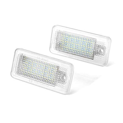 Luz de matrícula LED para solucionar bombillas fundidas en Audi A4 B6 B7 A3 8P A6 Q7