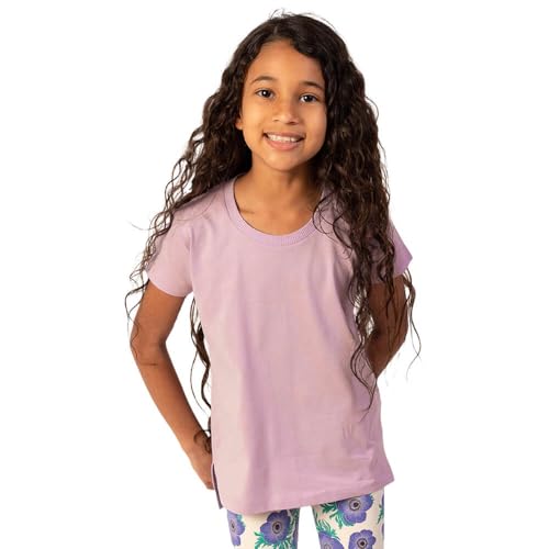 Image of Mightly Girls' Scooped Neck Short Sleeve T Shirts | 100% Organic Cotton, Colorful Casual Stylish Clothes