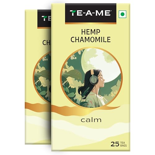Image of TE-A-ME Hemp Chamomile Tea, 25 Tea Bags (Pack of 2)