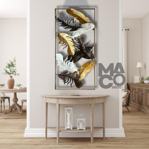 Image of MACODECO Metal Wall Art for Home Decor - Elegant Wall Decor Items - Modern Metal Wall Decor for Living Room, Bedroom, or Office - Stylish Decorative aesthetic home decor Your Home.
