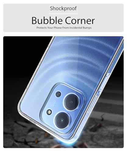 Image of WOW IMAGINE Transparent Back Cover Case for Mi Redmi 15C 5G | Poco C85 5G 2025 | Raised Bumps for Full Device & Camera Protection Shockproof TPU Silicone Back Case Mobile Cover - Transparent