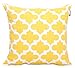 ACCENTHOME Printed Pillow Covers Set of 4 - Decorative Square Throw Pillow Cover, Indoor & Outdoor Cotton Cushion Cases, Geometric Design Yellow Pillowcases for Home Sofa - Bed - Couch 18 x 18 Inch