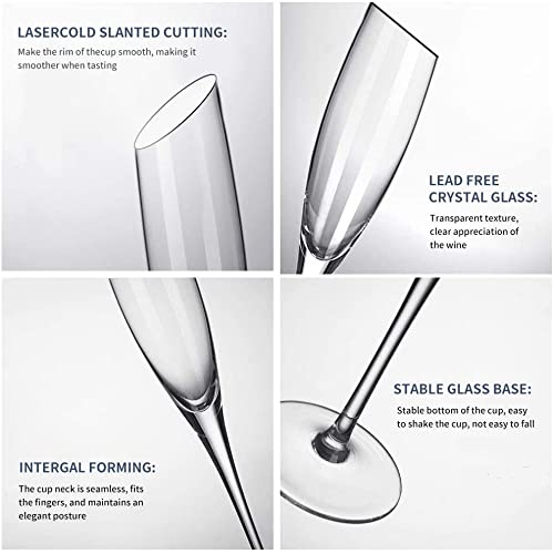 GOCART WITH G LOGO Thin Stem Classic Champagne Flutes Glass (Champange Flute Slanted (Pack of 2)) - Image 6