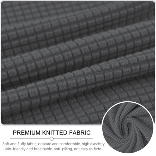 Funda para sillón sin brazos elástica y lavable gris oscuro en pack de 2 piezas 5