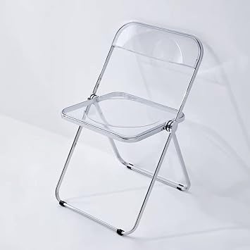 Simple and Portable Folding Table Home Modern Study Table Folding Chair Transparent Color