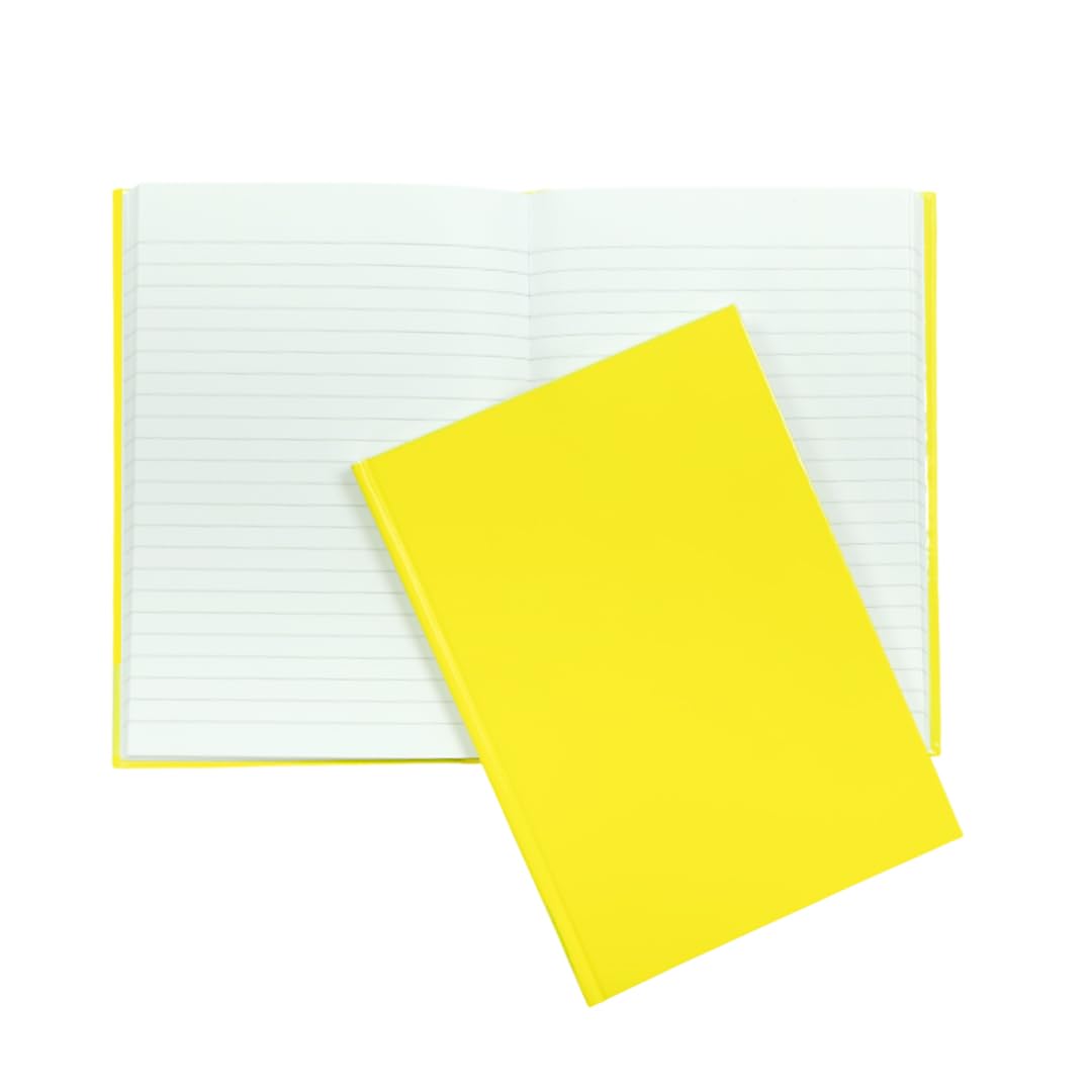 Janrax A5 160 Pages 8mm Ruled Yellow Casebound Notebook
