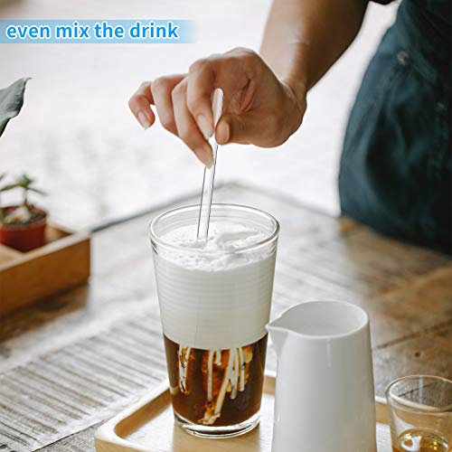 20 pcs glass stirring rods stir sticks both round ends 12 inch long 7 mm diameter and 6 inch long 5 mm diameter 10 for each size for lab kitchen science education and stir hot cold beverage cocktail