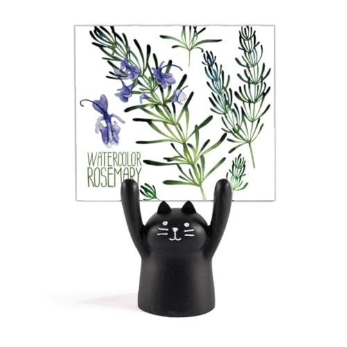 Porte-mémo chat noir aquarelle lavande pince-note de bureau violet