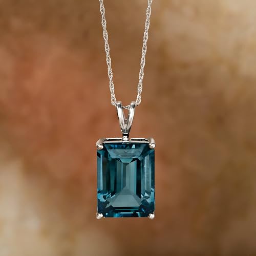 Ross-Simons 14.00 Carat London Blue Topaz Pendant Necklace in Sterling Silver. 18 inches3