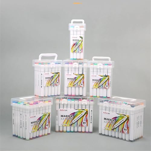 Image of Chrome 24 Colors Twin Head Art Markers for Manga and Impression Sketch (Set of 24)