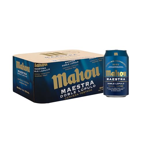 Mahou Maestra Doble Lúpulo, Cerveza Lager Tostada, Pack 12 Latas x 33cl