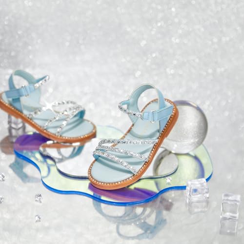Image of PHIRAMIN Toddler Girl Sandals - Flower Girl Dress Shoes Open Toe Little Kid Flats