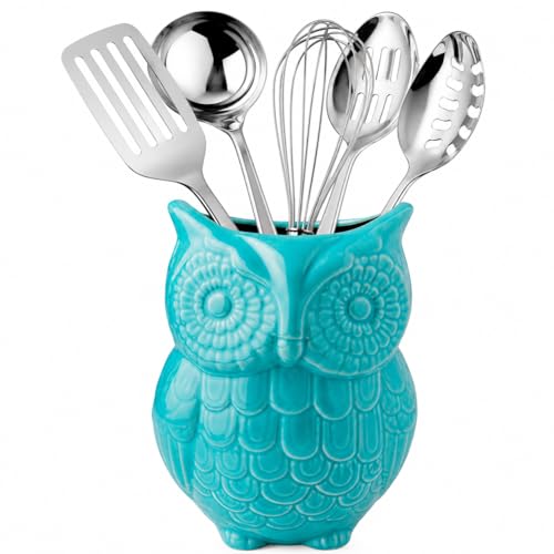 Comfify Aqua Blue Owl Utensil Holder...