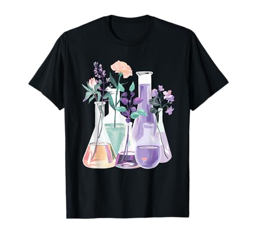 Flores Tubo Ensayo Química Estudiante Ciencias Profesor Camiseta
