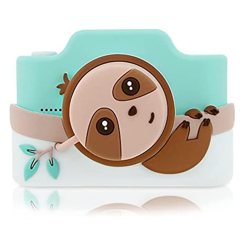 Kidamento Kids Digital Camera & Video Camcorder with Touchscreen, Soft Silicone Casing, Detachable Lens Cap, 32GB Memory Card - Model K Zippy The Sloth Cover
