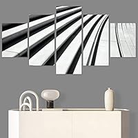 SIGNWIN 5 Panel Canvas Wall Art Modern Art Abstract Closeup Cool Line Minimalism Minimalist Multicolor for Home Decorations Ready to Hang - 60
