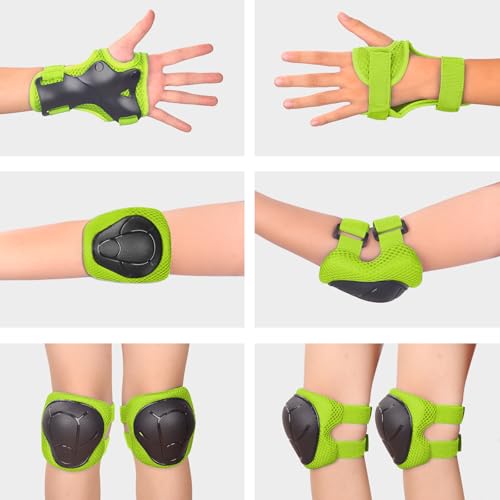 Banzk Kids/Youth Knee Pad Elbow Pads Guards Protective Gear Set for Children 3-14 Years Skateboard Roller Skating Skiing Rollerblading Cycling BMX Biking Running Scooter