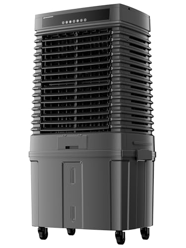 KEGIAN 4500 CFM Swamp Cooler, 45' Indoor Evaporative Air Cooler w/ 13.5Gal Detachable Tank,120° Oscillation, Timer, Ambient Light, Remote, Energy Efficient Outdoor Air Conditioner for Patio, Garage