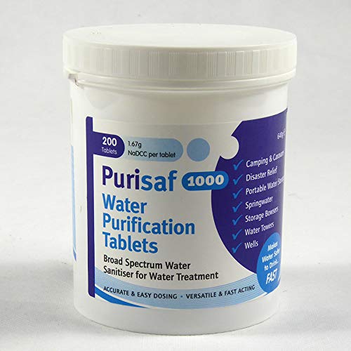 Purisaf Water Purification Tablets 200 per tub x 18