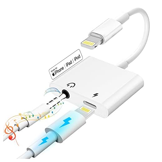 JUQOTU Adaptador Auriculares iPhone【Certificado MFi】 2 en 1 Lightning a Jack de 3,5 mm para Auriculares, Adaptador de Cable de Carga convertidor Compatible con iPhone14/13/12/11 Soporta Todos los iOS