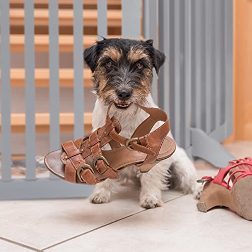 Relaxdays Absperrgitter, freistehendes Schutzgitter, HxB: 70 x 207 cm, mit Füßen, Hunde, klappbar, Türgitter, grau