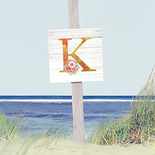 Lettres K en bois monogramme aquarelle rose 40cm pour décoration murale de salon - 5