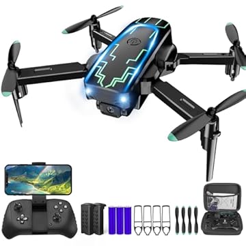 Mini drone com câmera, drones para crianças e adultos, presentes para meninos, drone dobrável HD 1080p com controle de gravidade, selfie de gestos, retenção de altitude, partida com um botão, flip 3D