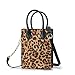 Leopard Print Shoulder Handbag Mini Tote Women Cross Body Bag Purse (Brown Leopard)