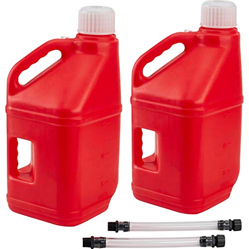 Speedway Motors Racing Utility Jugs W/Filler Hose, Red, 5 Gallon, Pair #TOP22