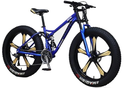 Kcolic Bicicleta Montaña 26 Pulgadas con Ruedas Anchas, 21 Velocidades, Freno Disco Doble, Todoterreno con Suspensión Delantera para Adultos, Jóvenes, Hombres Y Mujeres C,5