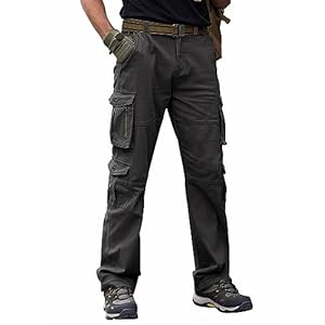 Herren Cargohose Baumwolle Baggy Chino Hosen Freizeit Outdoorhose Arbeitshose Trouser Pants