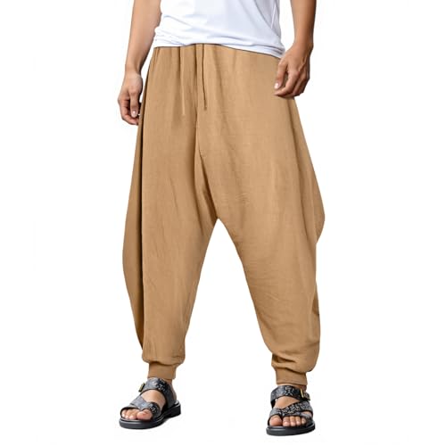 GINGTTO Men's Harem Pants with Pockets Japanese Hippie Joggers for Men Baggy