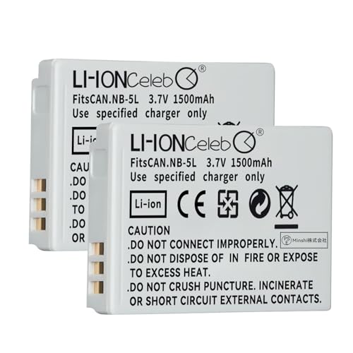 Li-ion Celeb Canon NB-5L 、NB5L 交換 バッテリー 【3.7V 1500mAh】交換バッテリー Canon Power Shot S100 S110 SX200IS IXY 95IS 800IS ixy900 カメラバッテリー 対応 互換 バッテリー 【2個セット】 Li-ion Celeb Canon NB-5L 、NB5L 交換 バッテリー 【3.7V 1500mAh】交換バッテリー Canon Power Shot S100 S110 SX200IS IXY 95IS 800IS ixy900 カメラバッテリー 対応 互換 バッテリー 【2個セット】
