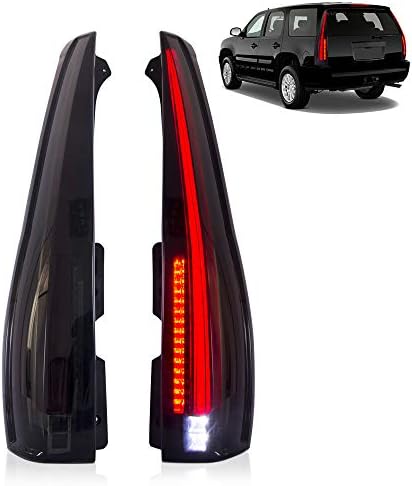 MICROPOWER LED Tail Lights for 2007-2014 Chevrolet Tahoe Suburban GMC Yukon Denali with Turn Signals Light,DRL Bars, Plug and Play (Smoke)