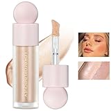 Mornery Liquid Highlighter - Contour Face Highlighter Stick/Shimmer Cream Highlighter Makeup, Light Liquid Glitter Luminizer with Cushion Applicator, Natural Looking Liquid Bronzer (02 Starlight)