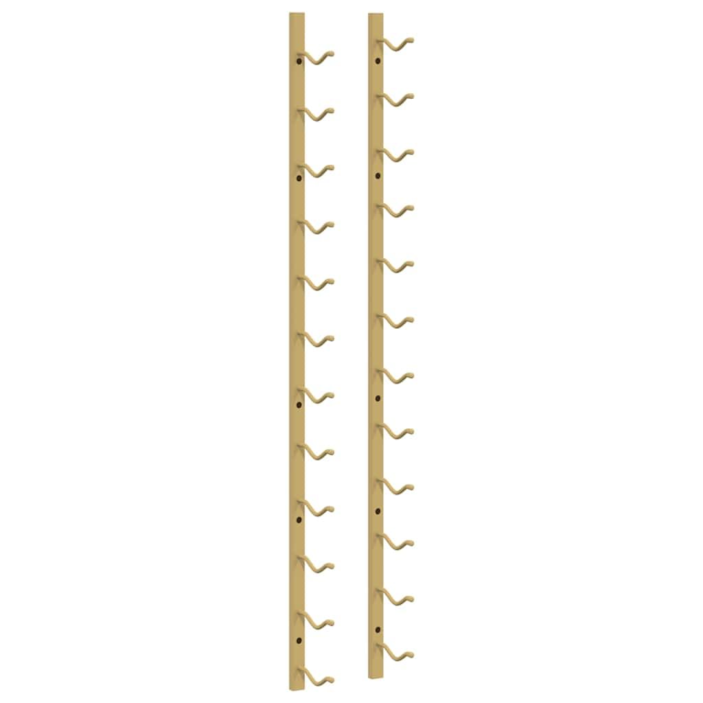 Wand-Weinregal für 12 Flaschen Golden Eisen, Modernes Weinlagerregal aus Metall, Stabile Wandhalterung für Weinflaschen, Hochwertiges Eisenregal zur Aufbewahrung