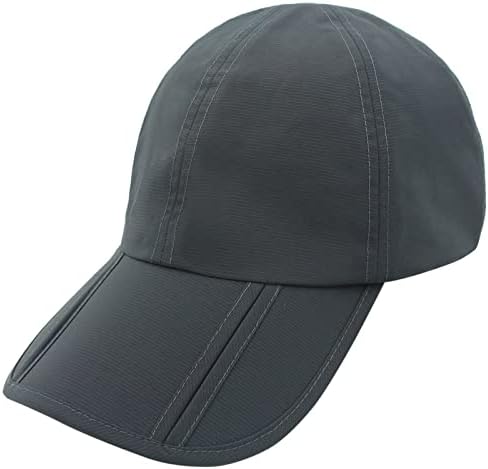 Sumolux Men Women Outdoor Rain Sun Hat Waterproof Quick-Drying Long Brim Collapsible Portable Hat Gray
