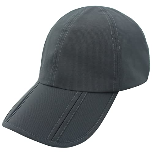 Sumolux Men Women Outdoor Rain Sun Hat Waterproof Quick-Drying Long Brim Collapsible Portable Hat Gray #TOP11