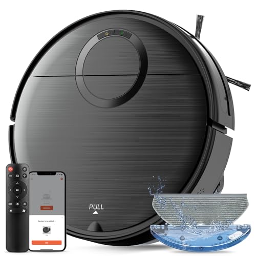 Image of Robot Vacuum, 2 in 1 Robot Vacuum and Mop Combo for Pet Owners: Strong Suction, Anti-Tangle Brushless Inlet, Picks Up Dog & Cat Hair, Wet Mopping Removes Paw Prints, Auto-Recharge with Schedule