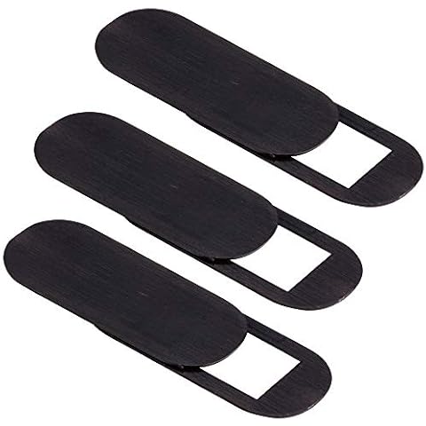 C-SLIDE Razor Webcam Cover 3 Pack | Ultra-Thin Sliding Camera Blocker | 0.95” x 0.4” by 0.8mm Thin | Camera Blocker for Computers, Tablets, Echos, Chromebook & More | Make Security a Priority | Black Cover