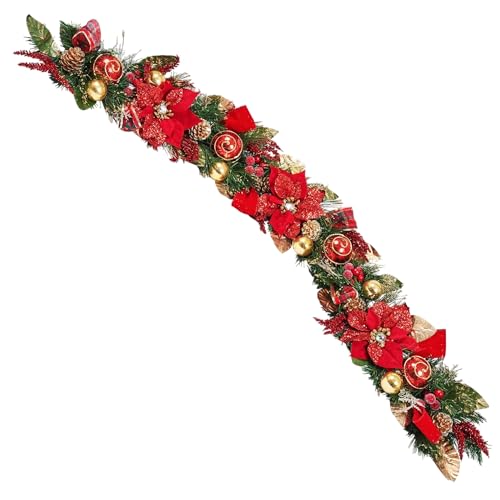 5 ft Christmas Garland for Mantle Unlit Garland for Stairs